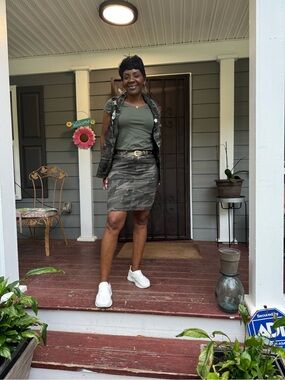 Love Tree Olive Camo army fatigue camouflage drawstring vest jacket cardigan